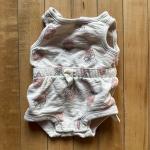 Organic Cotton Strawberry Print Sleeveless Baby Romper